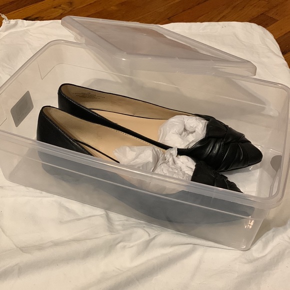 Nine West Women's Leather Ballet Flat, Black, size 7M, only worn once - Picture 10 of 12